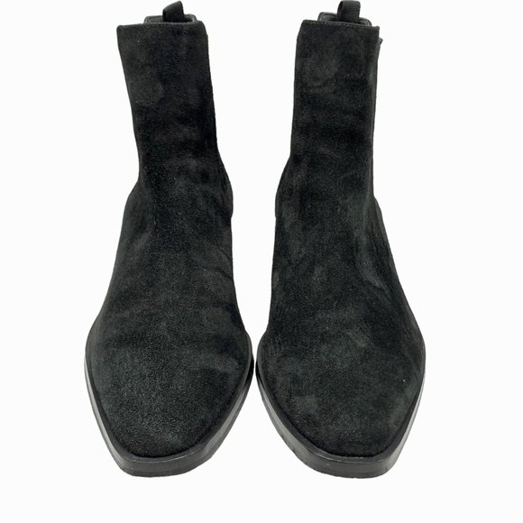 MICHAEL Michael Kors Lottie Black Suede Western Inspired Chelsea Booties - Picture 8 of 13